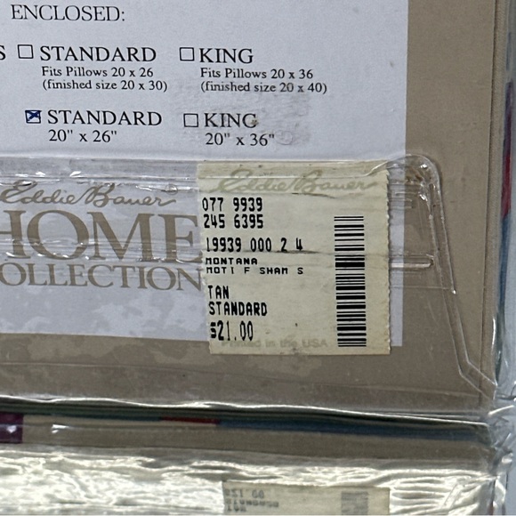 Eddie Bauer Montana Home Collection One Standard Pillow Sham Cover 20X26” - Picture 2 of 6